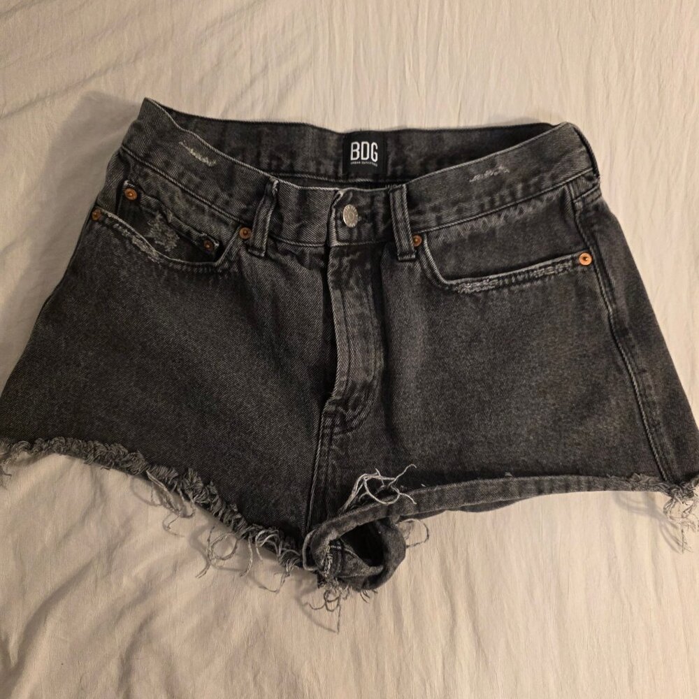 Black Denim Shorts - size 30